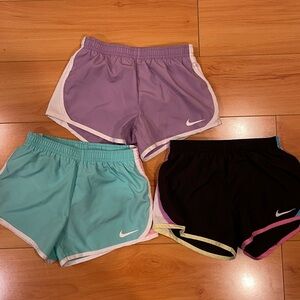 Nike Athletic Shorts Trio - Purple, Teal, Black
